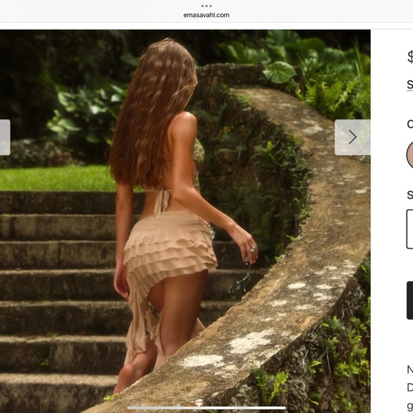 Ema Savahl Sheer Ruffle Skirt Nude - Picture 2 of 7